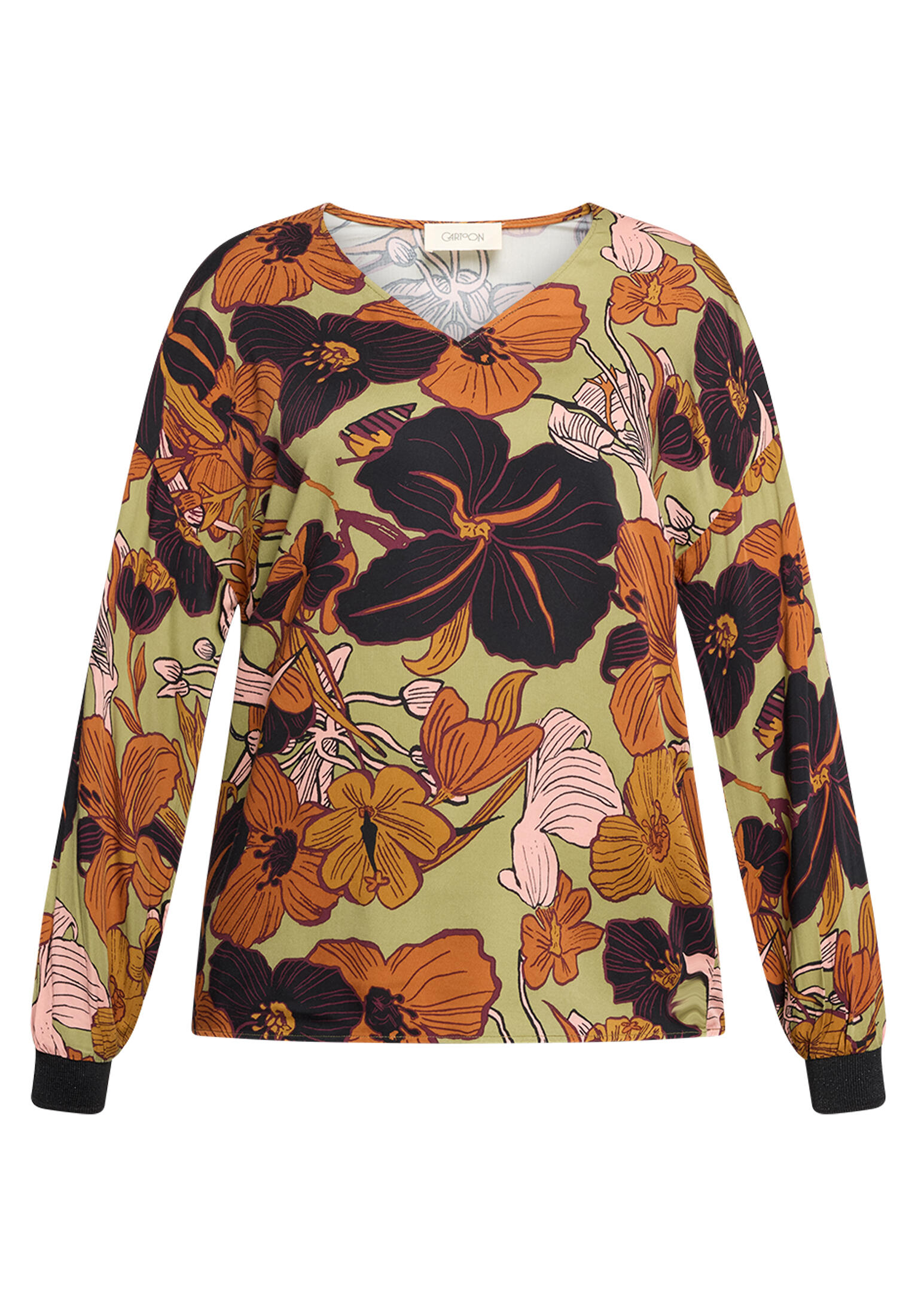 CARTOON - Oversize-Bluse brown/green - Gr. - 40 von CARTOON