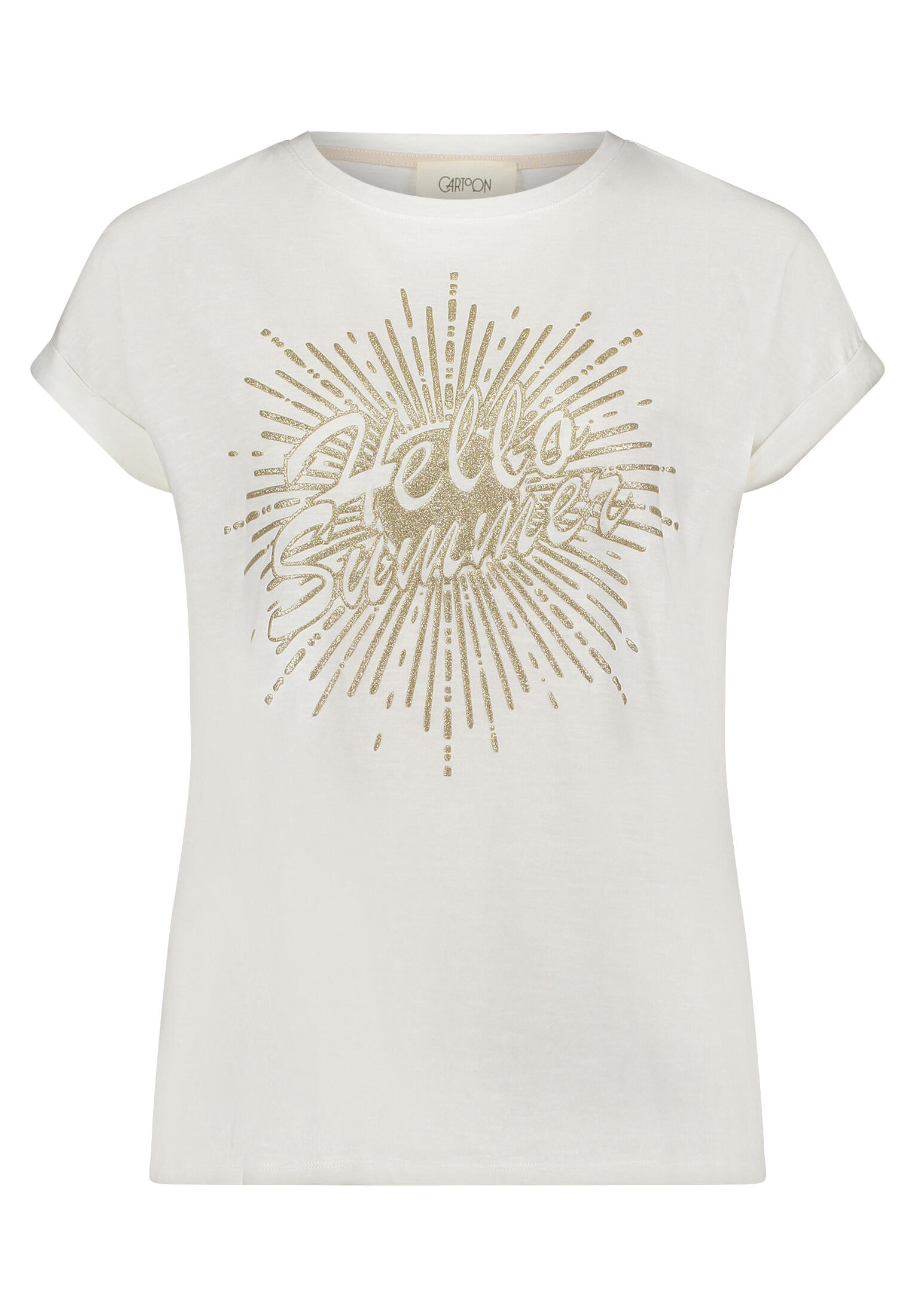 CARTOON - Printshirt patch cream/gold - Gr. - 36 von CARTOON