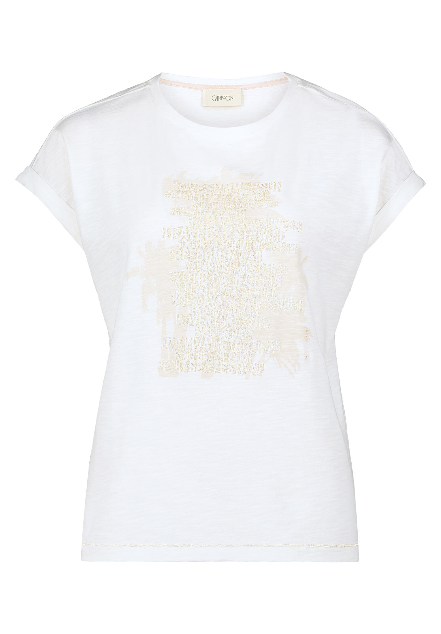 CARTOON - Printshirt patch cream/gold - Gr. - 44 von CARTOON