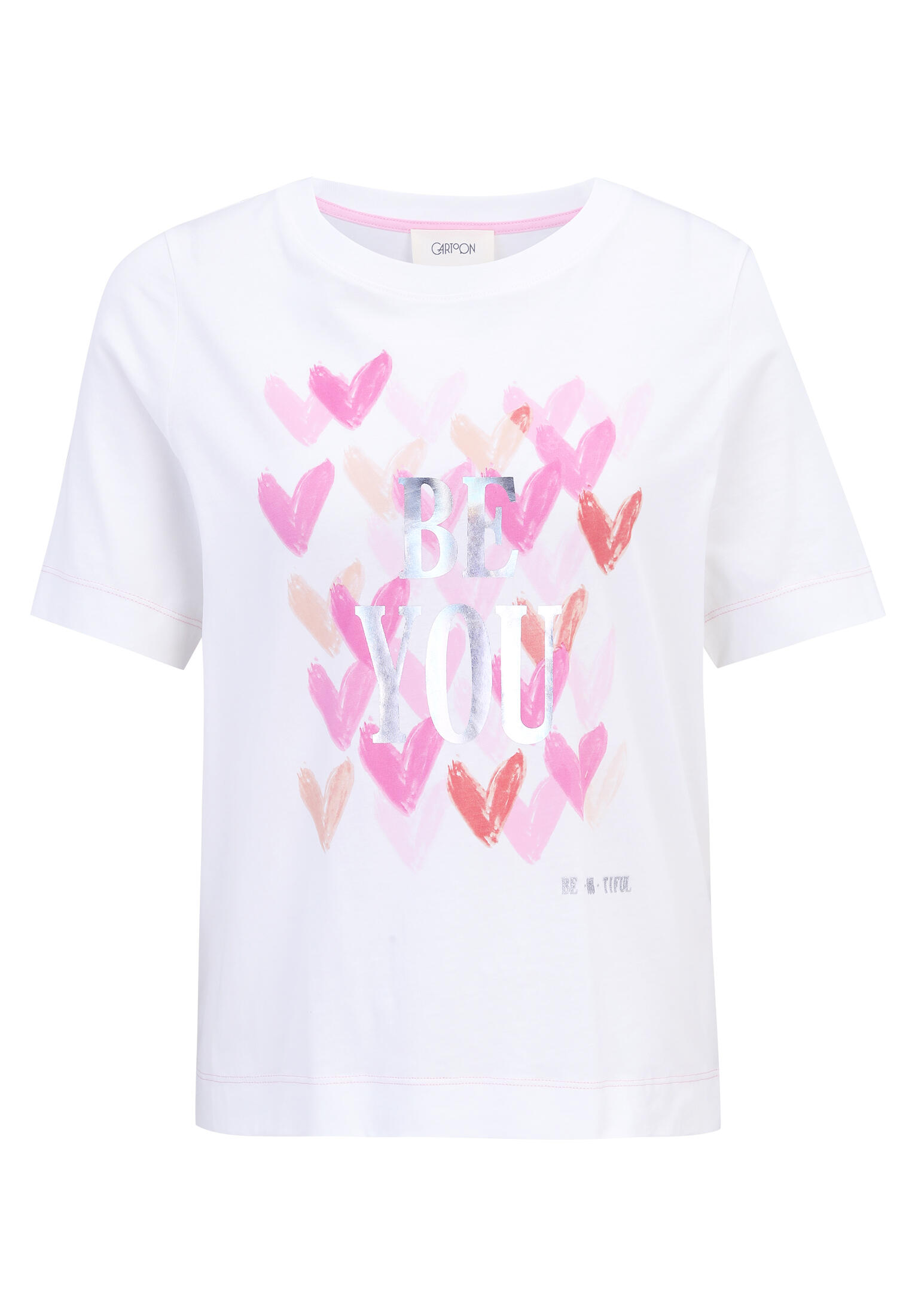 CARTOON - Printshirt patch cream/pink - Gr. - 36 von CARTOON