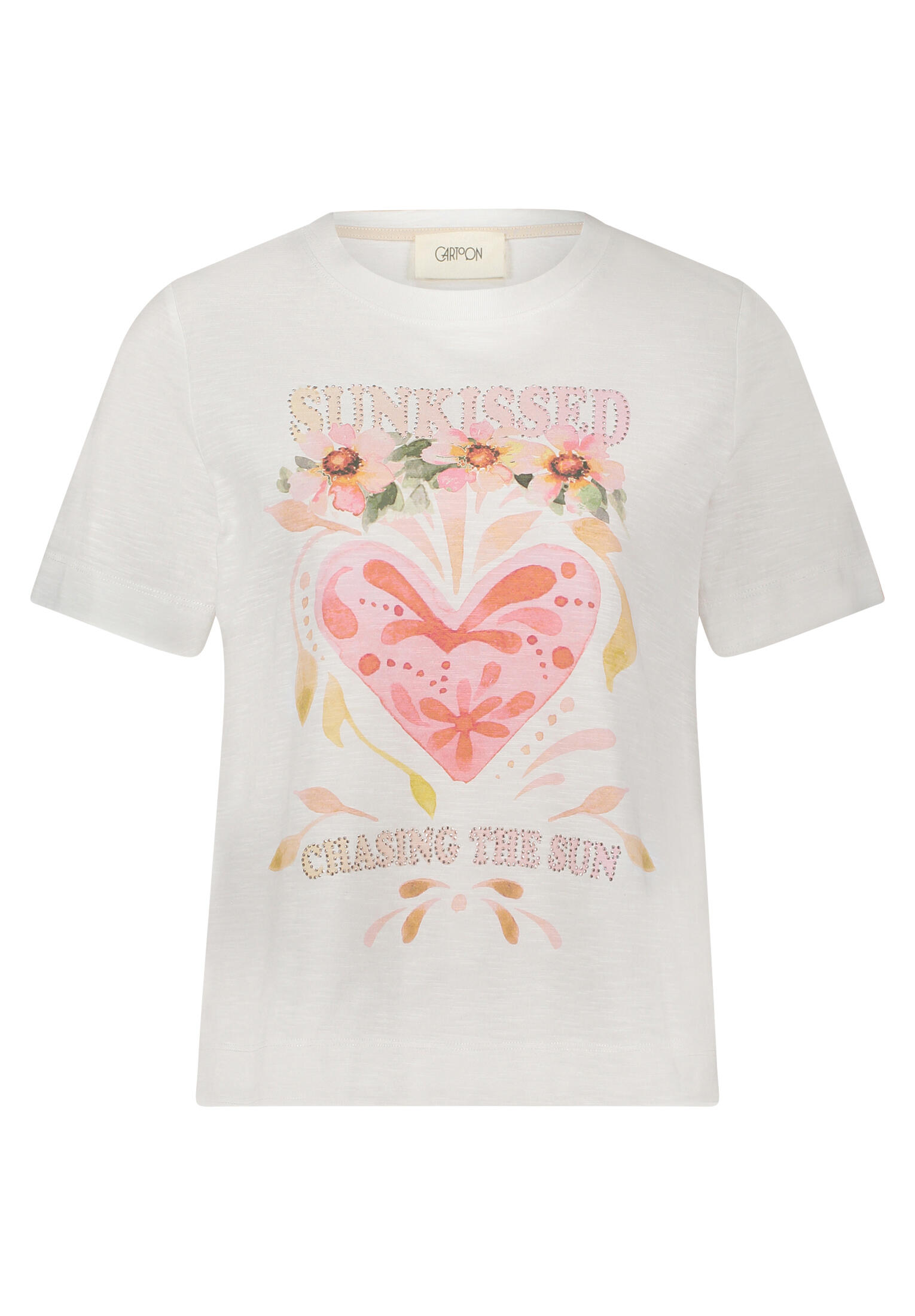 CARTOON - Printshirt patch cream/pink - Gr. - 40 von CARTOON