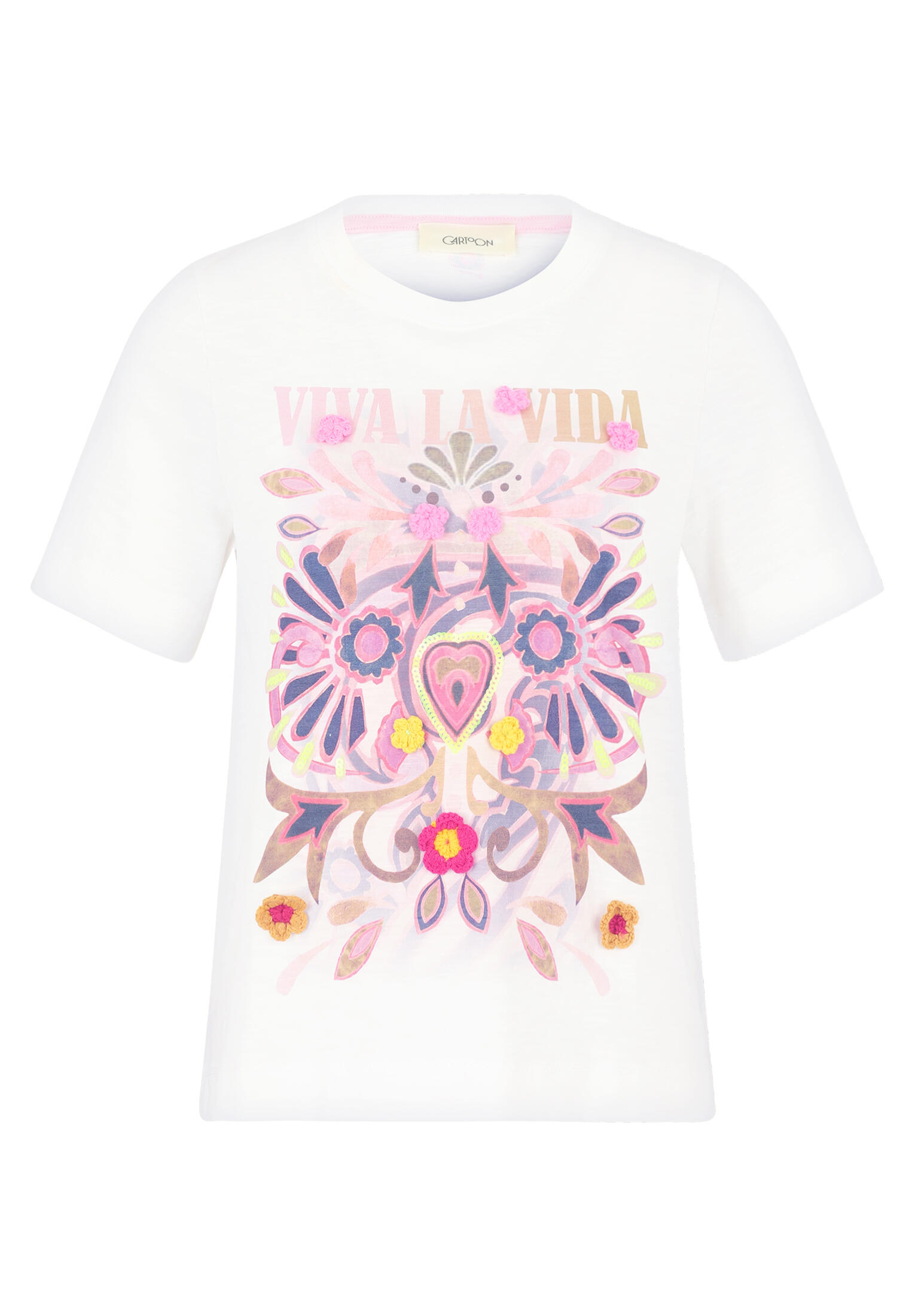 CARTOON - Printshirt patch cream/rosé - Gr. - 40 von CARTOON