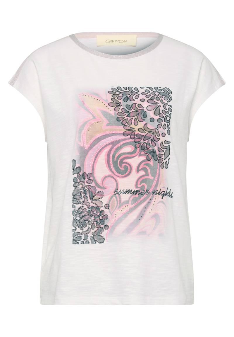 CARTOON - Rundhals-Shirt patch cream/rosé - Gr. - 40 von CARTOON