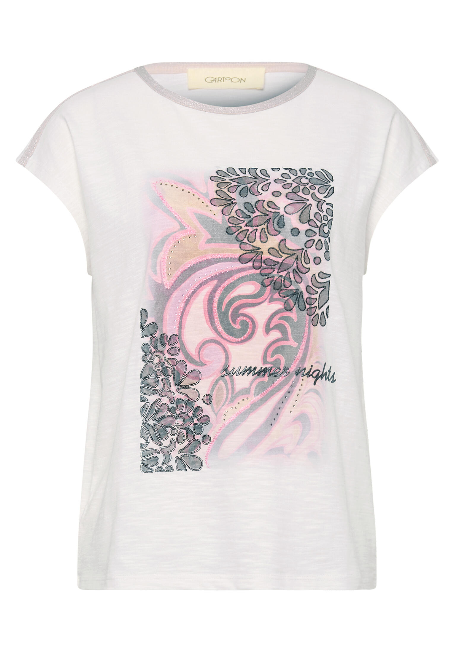 CARTOON - Rundhals-Shirt patch cream/rosé - Gr. - 44 von CARTOON