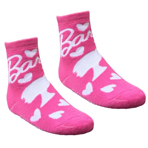 CARTOON Rutschfeste Barb1e Socken Set 2 Paar Socken mit rutschfester Einlegesohle für Kinder Frottee Baumwollmischung, Rosa, 23-26 von CARTOON