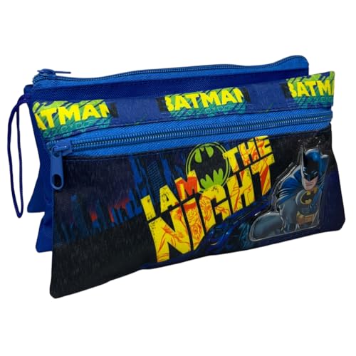 CARTOON Schüleretui mit 3 Fächern, mit mehreren Fächern, Schreibwaren, Organizer, Stifteköcher, Batman, Taschen-Organizer von CARTOON