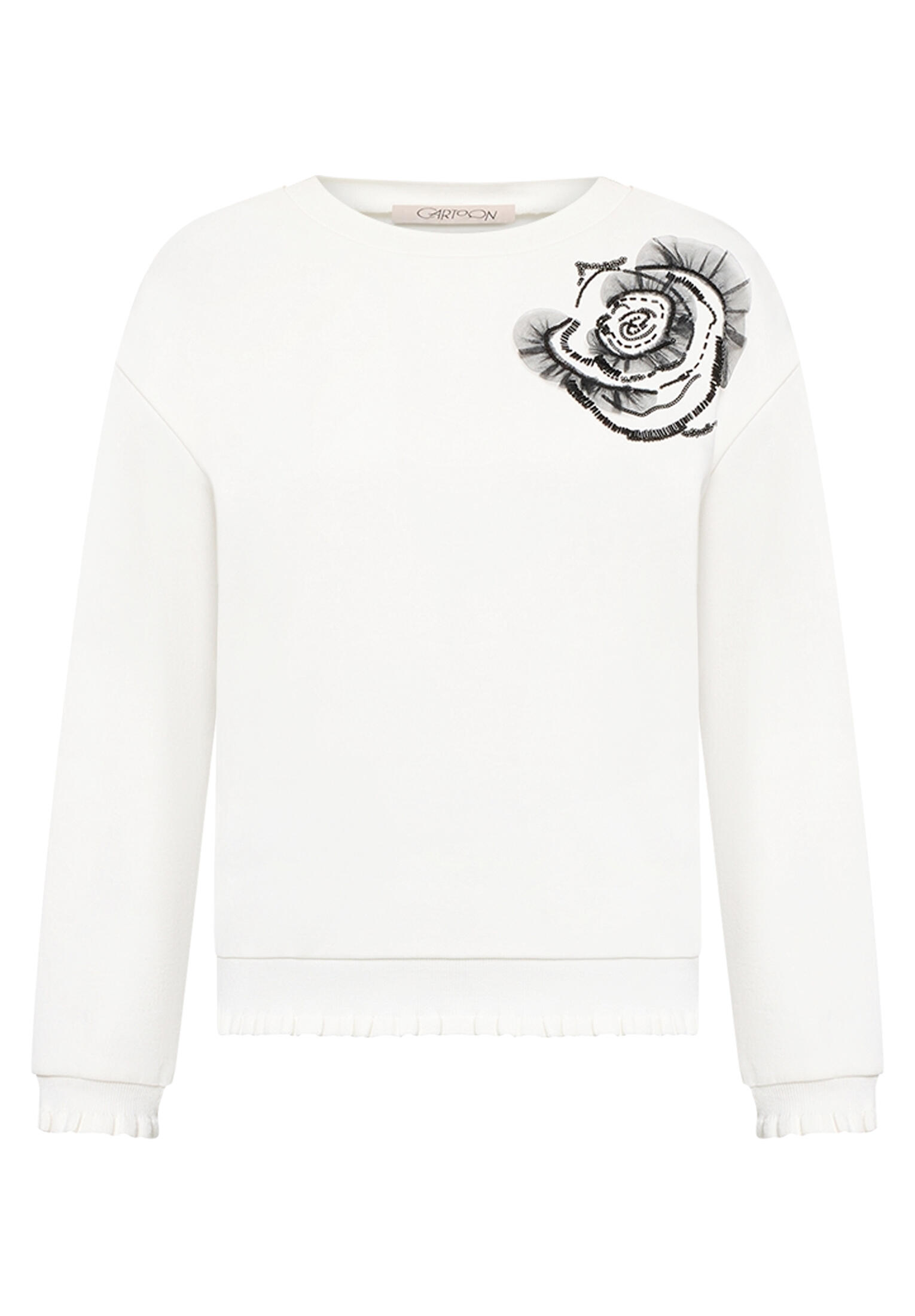 CARTOON - Sweatshirt patch cream/black - Gr. - 38 von CARTOON