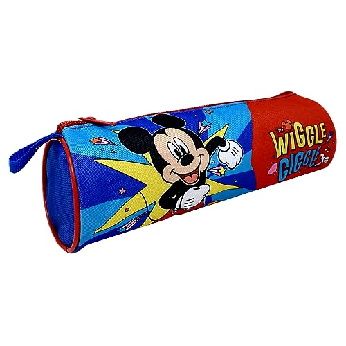 CARTOON Tombolino Federmäppchen rund Schule Schule Schreibwaren Organizer Stifthalter Bleistifte Farben, blau, 22 x 8 x 8 cm, Mickey (2) von CARTOON