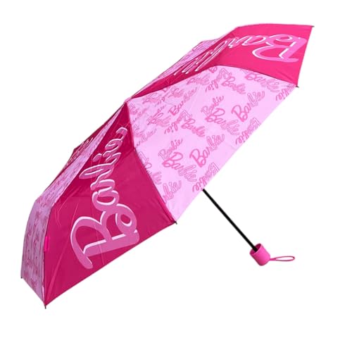 CARTOON faltschirm barbie regenschirm regenschirm regenschirm faltbar kinderregenschirm metallrahmen manuelle öffnung, fuchsia von CARTOON