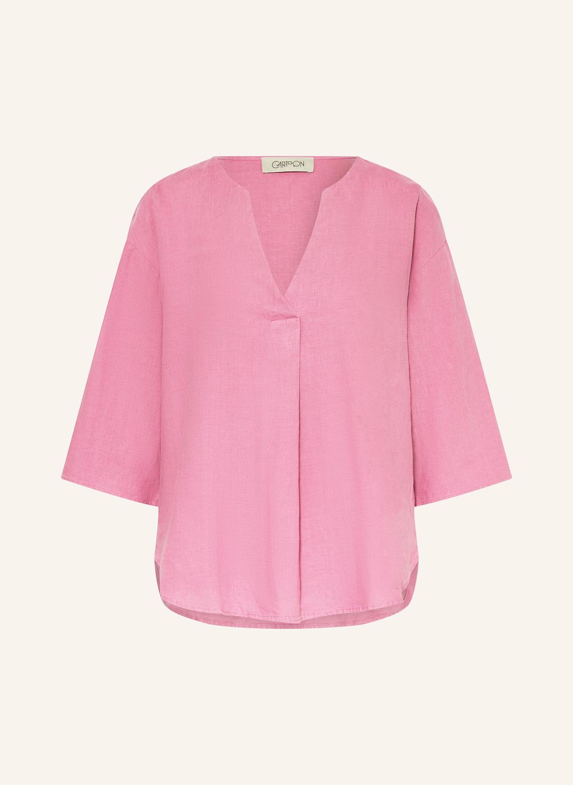 Cartoon Blusenshirt Aus Leinen Mit 3/4-Arm pink von CARTOON