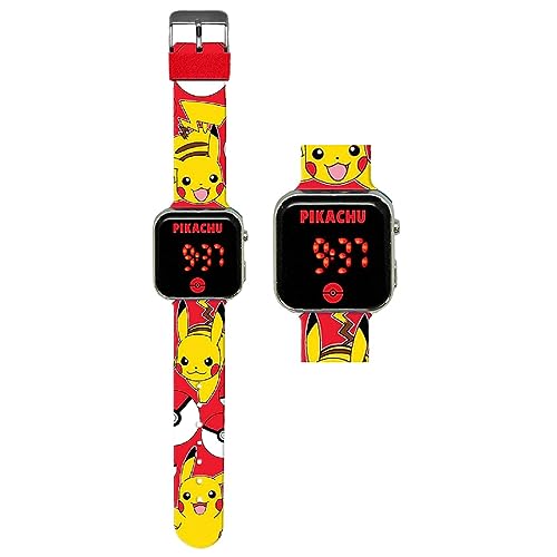 Cartoon Digitale Armbanduhr mit LED-Display, Silikonarmband, für Kinder, p1kachu von CARTOON