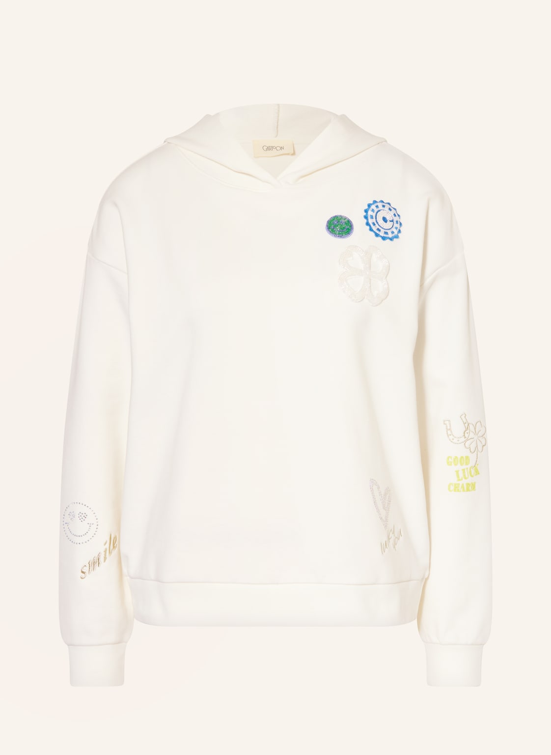 Cartoon Hoodie Mit Schmucksteinen weiss von CARTOON
