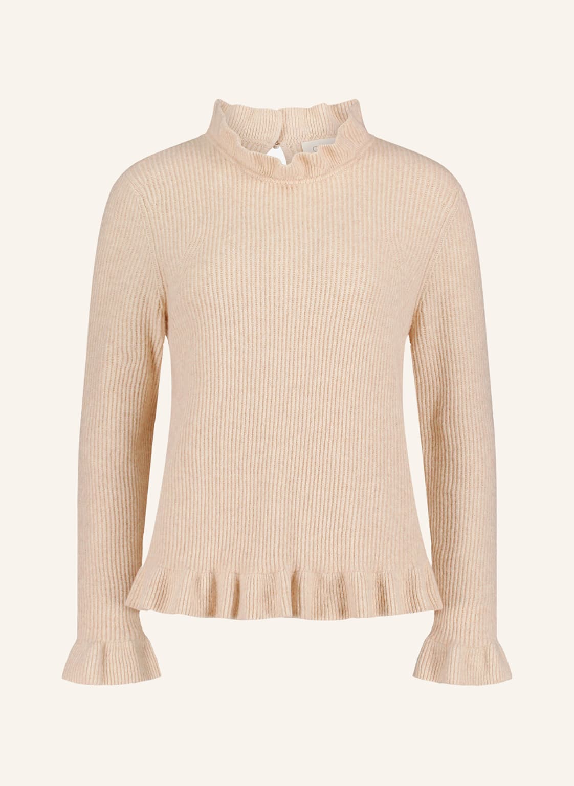 Cartoon Pullover Mit Rüschen beige von CARTOON