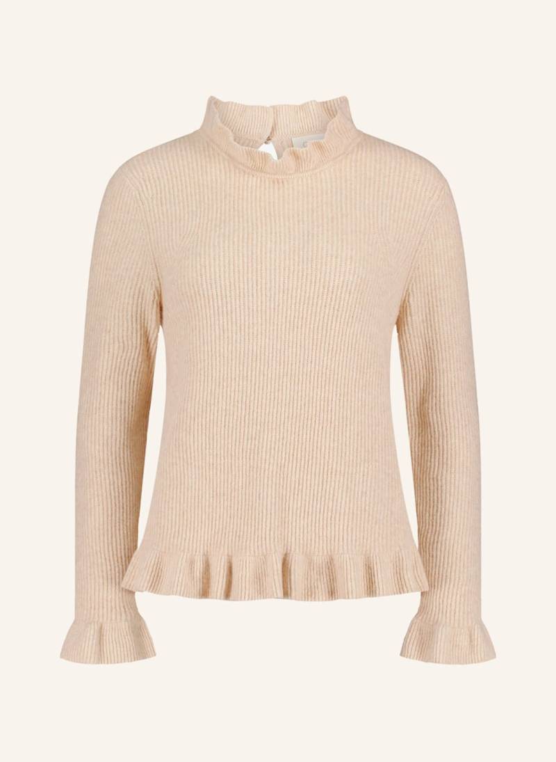 Cartoon Pullover Mit Rüschen beige von CARTOON