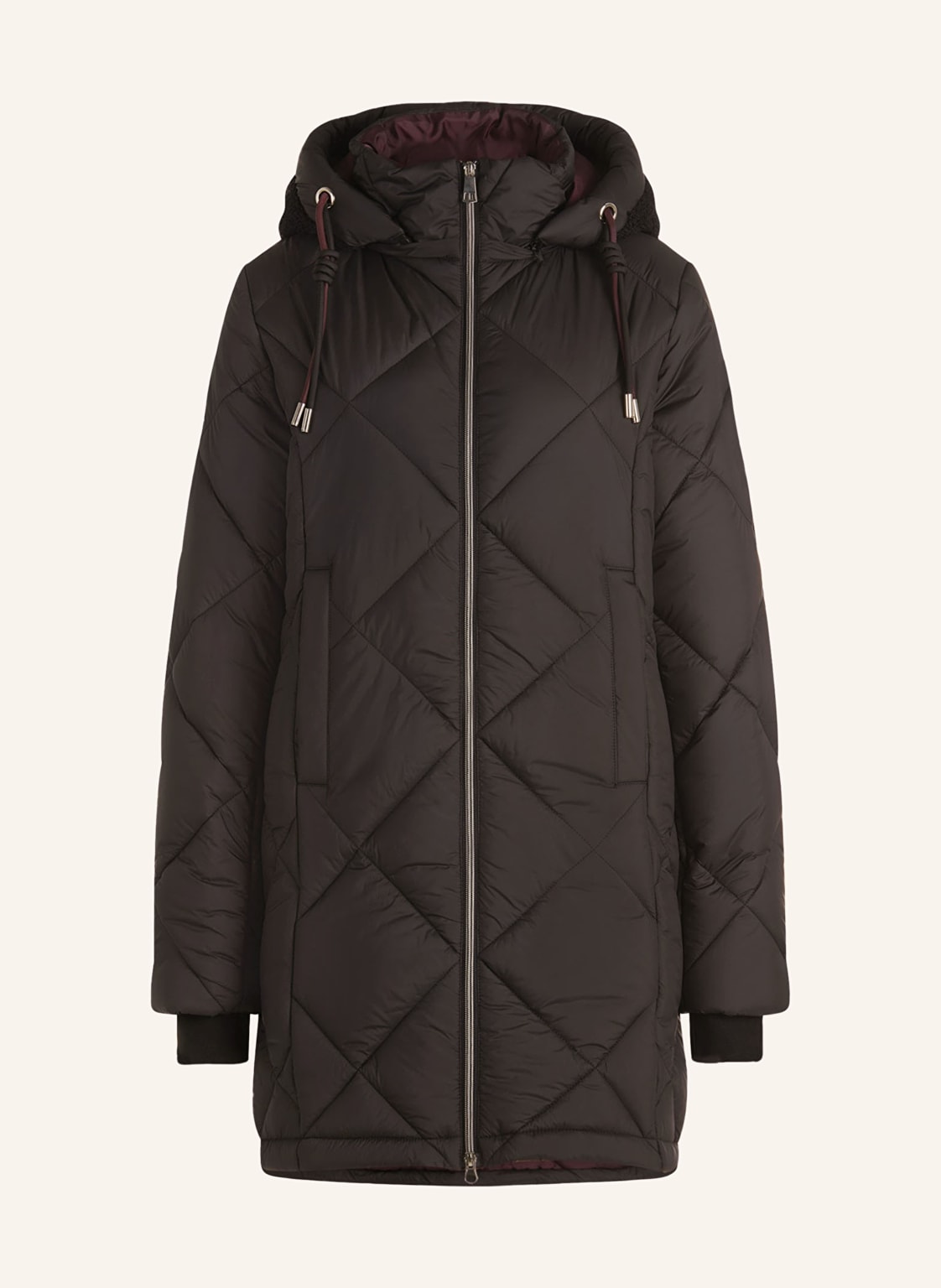 Cartoon Steppmantel Mit Abnhembarer Kapuze schwarz von CARTOON