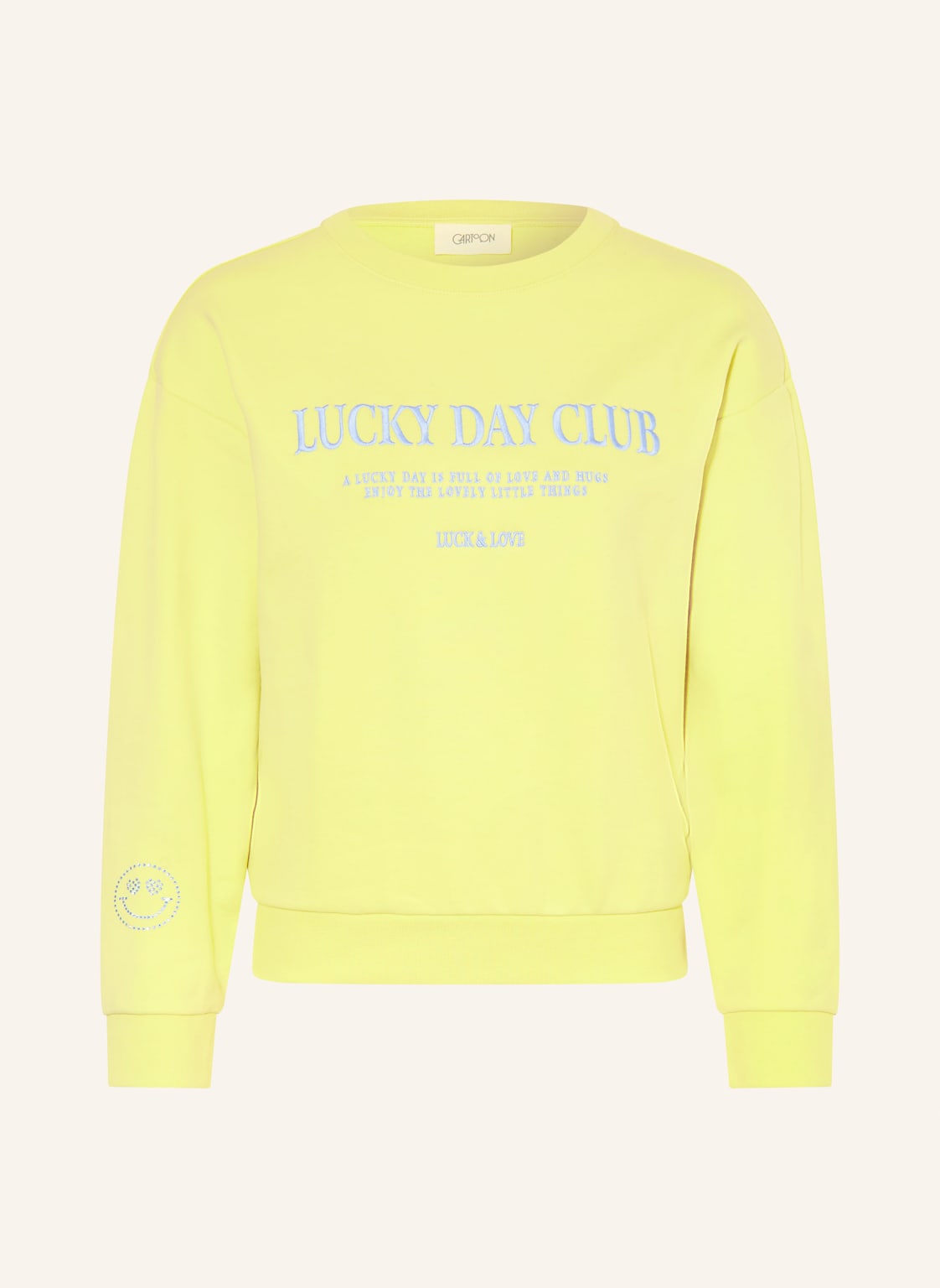 Cartoon Sweatshirt Mit Schmucksteinen gelb von CARTOON