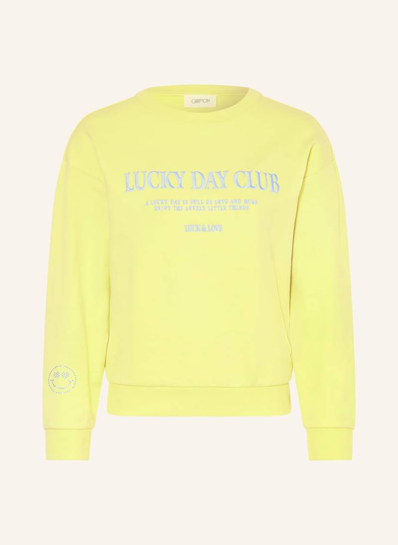 Cartoon Sweatshirt Mit Schmucksteinen gelb von CARTOON