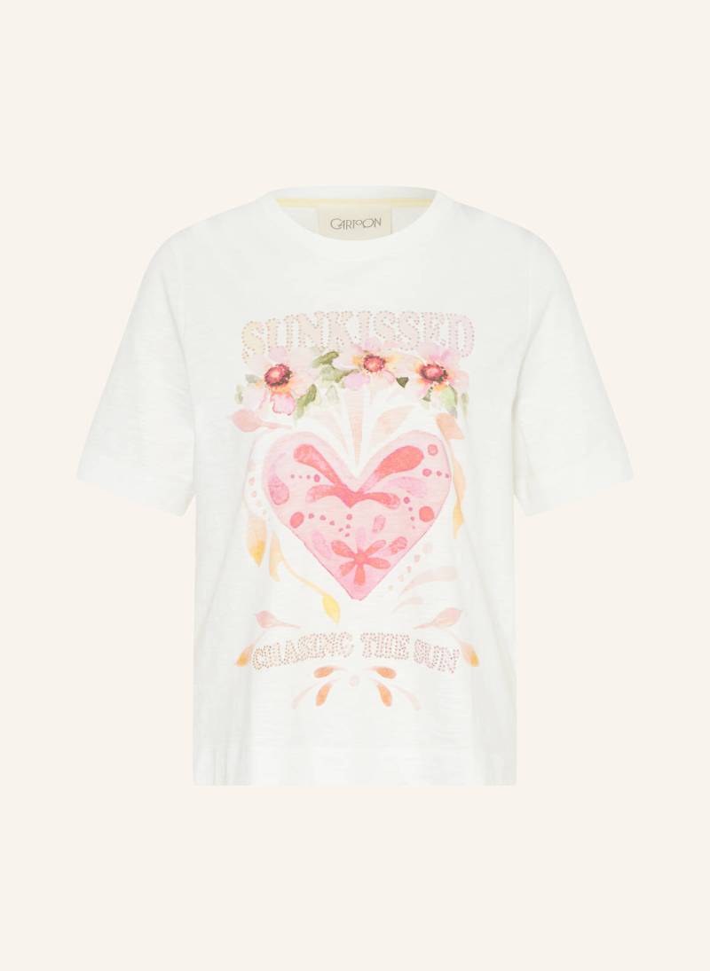 Cartoon T-Shirt Mit Schmucksteinen weiss von CARTOON