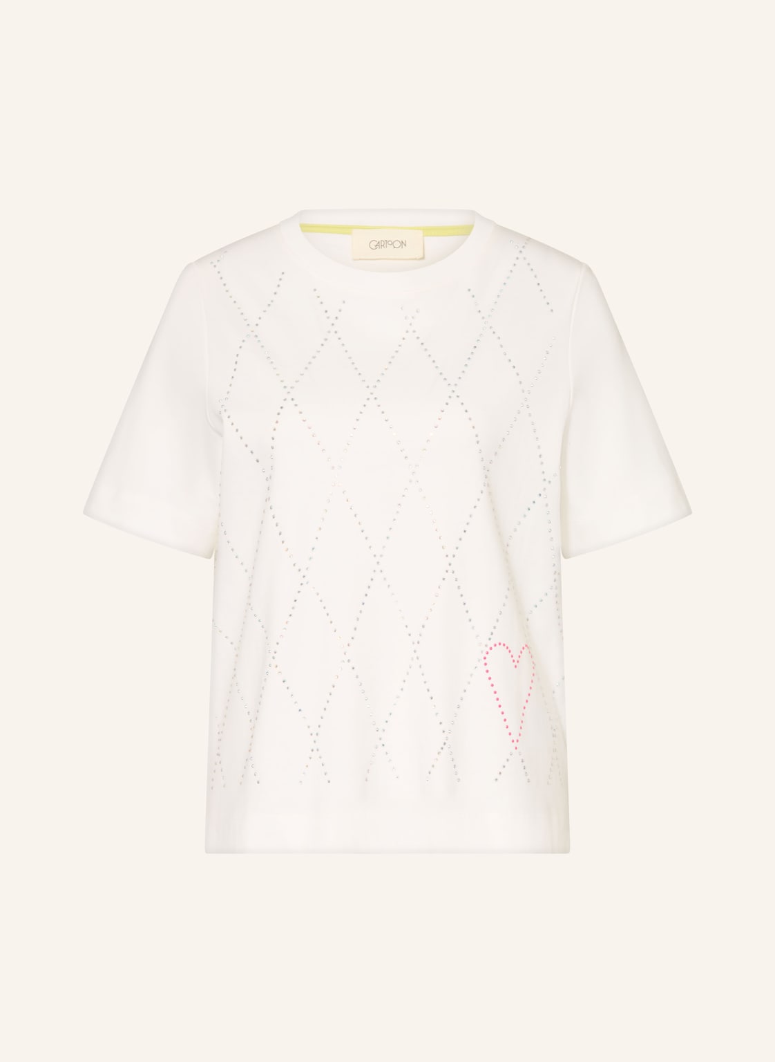 Cartoon T-Shirt Mit Schmucksteinen weiss von CARTOON