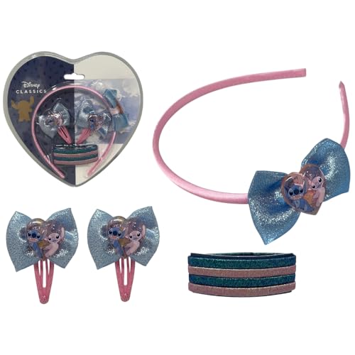 Disney Stitch Haarschmuck Set in Herzform komplett mit 7 Stück Haargummis Disney Stitch Haarschmuck Set in Herzform komplett mit 7 Stück Haargummis von CARTOON