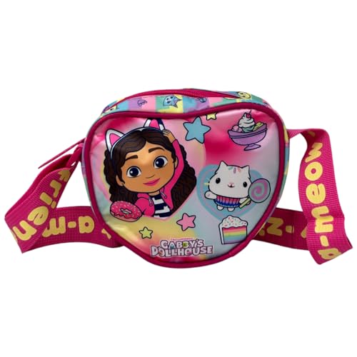 Gabby's Dollhouse Umhängetasche für Mädchen in Herzform, fuchsia, 18 x 16 x 5 cm von CARTOON