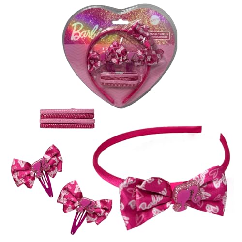 Haar-Accessoires blonde Puppe in Herzform komplett mit 7 Stück Haarreif Haarspangen elastisch von CARTOON