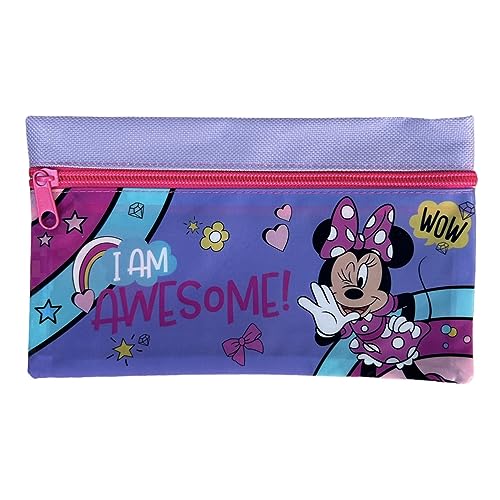 Tombolino Federmäppchen Schultasche Schule Schreibwaren Organizer Stifthalter Bleistifte Farben, Lila, 21 x 11 x 1 cm, Minnie Maus von CARTOON