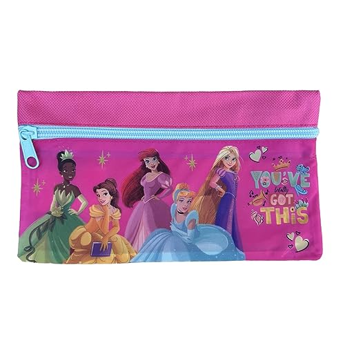 Tombolino Federmäppchen Schultasche Schule Schreibwaren Organizer Stifthalter Bleistifte Farben, Rosa, 21 x 11 x 1 cm, Pricnipesse von CARTOON