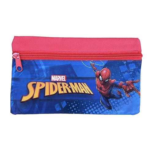 Tombolino Federmäppchen Schultasche Schule Schreibwaren Organizer Stifthalter Bleistifte Farben, rot, 21 x 11 x 1 cm, Spiderman von CARTOON