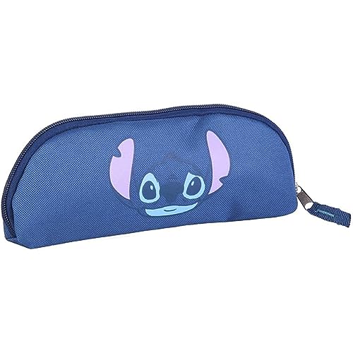 Tombolino Schulmäppchen Stitch Disney Schule Schreibwaren Organizer Stiftehalter Bleistifte Farben, blau, 5,5 x 5,5 x 20 Cm, LEILO & STITCH von CARTOON