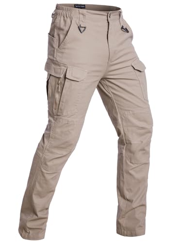 CARWORNIC Herren Baumwolle Outdoor Taktische Hose Leicht Arbeit Cargohose Für Herren Dehnbar Bequeme Passform Militär Armee Kampf Ripstop Freizeit Wanderhose Mit Mehreren Taschen von CARWORNIC