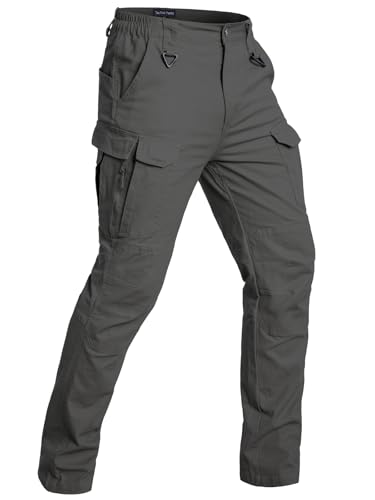 CARWORNIC Herren Baumwolle Outdoor Taktische Hose Leicht Arbeit Cargohose Für Herren Dehnbar Bequeme Passform Militär Armee Kampf Ripstop Freizeit Wanderhose Mit Mehreren Taschen von CARWORNIC