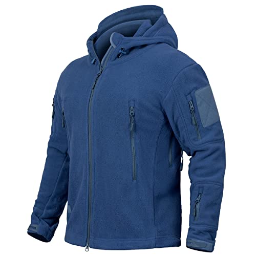 CARWORNIC Herren Fleecejacke Warme Winterjacke Für Herren Arbeitsjacke Outdoor Militär Schwarze Trekking Wander Jacke mit Kapuze von CARWORNIC