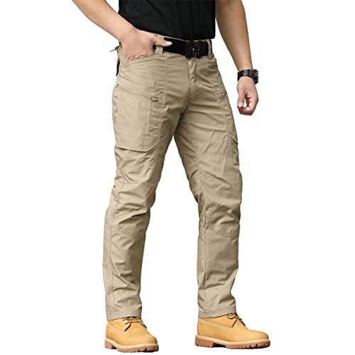 CARWORNIC Herren Outdoorhose Taktische Hose Cargohose Für Herren Schwarz Khaki Arbeithose wasserdichte Armee Militär Hose Frühling Herbst Kampfhose von CARWORNIC