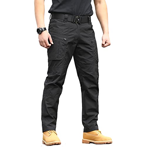 CARWORNIC Herren Outdoorhose Taktische Hose Cargohose Für Herren Schwarz Khaki Arbeithose wasserdichte Armee Militär Hose Frühling Herbst Kampfhose von CARWORNIC