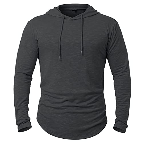 CARWORNIC Herren Kapuzenpullover Hoodie Langarm Shirts Sportshirt Für Herren Schwarzer Weißer Outdoor Sweatshirt mit Kapuze von CARWORNIC