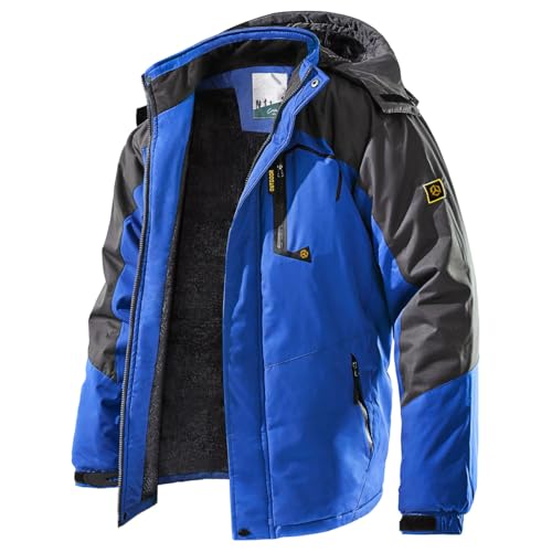CARWORNIC Herren Skijacke Warme Wasserdicht Winterjacke Für Herren Outdoor Wanderjacke Schwarz Winddichte Sport Snowboardjacke Funktionsjacke Mit Abnehmbarer Kapuze von CARWORNIC