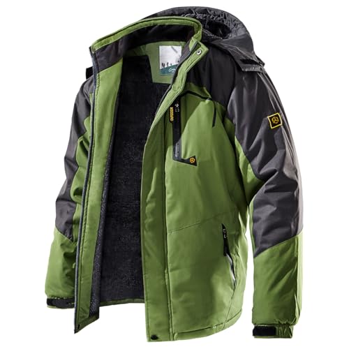 CARWORNIC Herren Skijacke Warme Wasserdicht Winterjacke Für Herren Outdoor Wanderjacke Schwarz Winddichte Sport Snowboardjacke Funktionsjacke Mit Abnehmbarer Kapuze von CARWORNIC