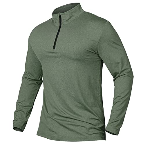 CARWORNIC Men's 1/4 Zip Sports Top Long Sleeve Golf Tops for Men Lightweight Gym Running T-Shirts Quick-Dry Outdoor Fishing Hiking Tops Casual Pullover Top Breathable Spring Workout Shirts von CARWORNIC