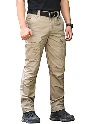 CARWORNIC Herren Taktische Militär Hose Wasserdicht Arbeit Cargohose Outdoor Armee Combat Hosen Schwarz Khaki Arbeitshose Frühling Herbst Multi-Taschen von CARWORNIC