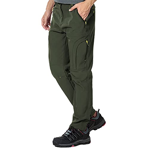 CARWORNIC Herren Wanderhose Outdoor Hosen Für Herren Wasserdicht Skihose Softshellhose Trekkinghose Winter Thermohose Outdoorhose Winddicht Warme Gefüttert Snowboardhose Winterhose von CARWORNIC