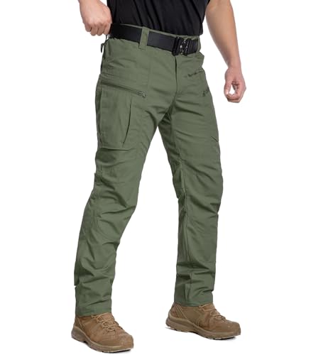 CARWORNIC Leichte taktische Hose für Herren, Ripstop, Militär-Cargohose, wasserabweisend, Outdoor, Wandern, Arbeitshose, Grün (Army Green), 38W / 30L von CARWORNIC