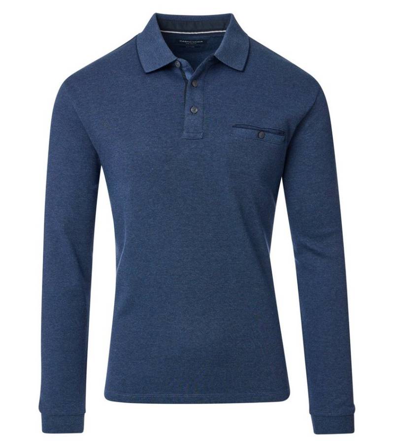 CASA DOMA Rundhalspullover Polo-Shirt Langarm gestreift von CASA DOMA
