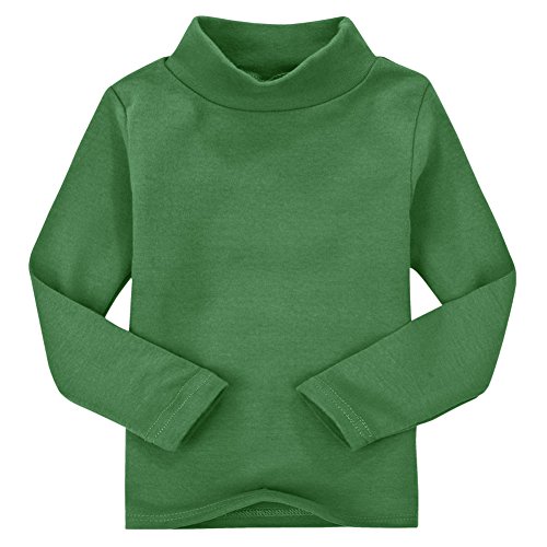 Casa Baby Rollkragenpullover Kinder Langarm Plain Basic Tops Mädchen Jungen Baumwolle T-Shirt für 2-6 Jahre (6 Jahre alt, Armee grün) von Casa