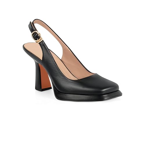 CASALANDER High Heels für Damen, Slingback, quadratische Zehenpartie, geschlossene Zehen, Mary Jane, modisch, elegante Plateau-Sandalen, Schwarz, 38.5 EU CASALANDER High Heels für Damen, Slingback, quadratische Zehenpartie, geschlossene Zehen, Mary Jane, modisch, elegante Plateau-Sandalen, Schwarz, 38.5 EU von CASALANDER