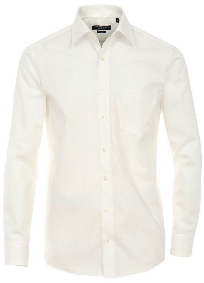 CASAMODA Businesshemd Herren Hemd extra langer Arm 69cm Langarm Hemd uni regular fit, creme HL22, 44 von CASAMODA