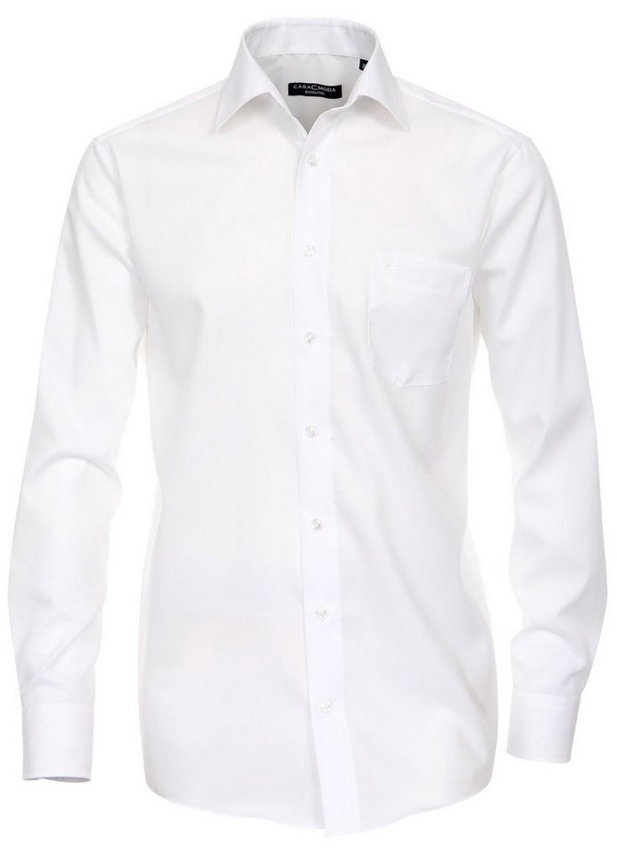 CASAMODA Businesshemd Herren Hemd extra langer Arm 69cm Langarm Hemd uni regular fit, weiß HL20, 42 von CASAMODA