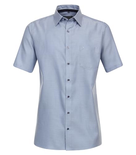 CASAMODA Businesshemd Kurzarm Uni Comfort Fit 104 blau 48 von CASAMODA