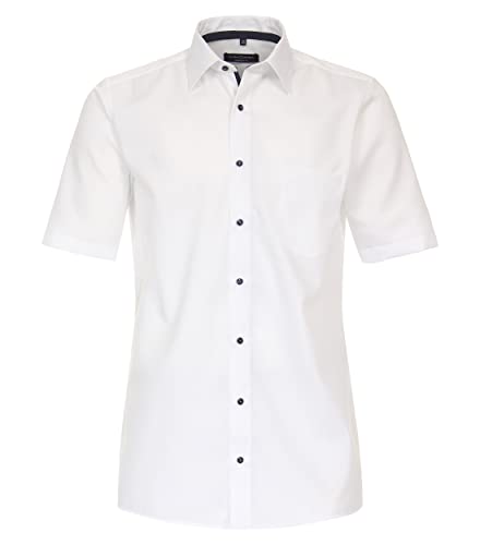 CASAMODA Businesshemd Kurzarm Uni Comfort Fit Weiß 39 von CASAMODA