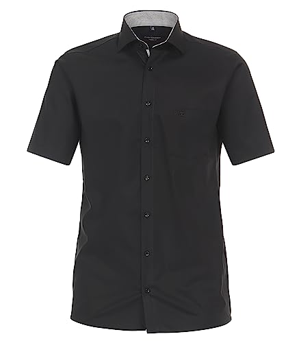 CASAMODA Businesshemd Kurzarm Uni Modern Fit Schwarz 42 von CASAMODA